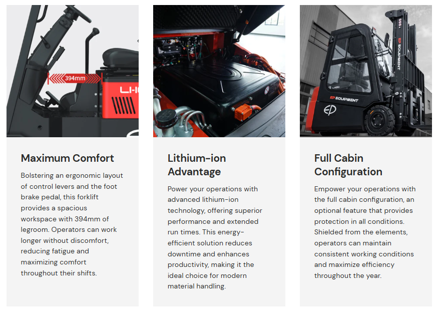 [EP] CPD18TVL - 1.8 Tonne 3-Wheel Counterbalance Forklift (Lithium)